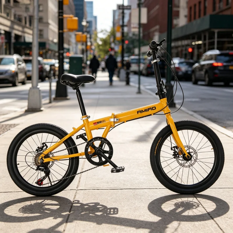Commuter Biking - 20 inch gele spaakwielen vouwfiets ultralichte