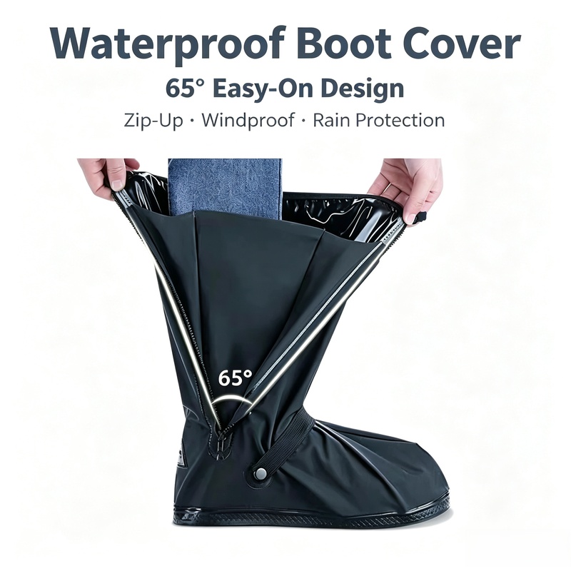 Cycling Commute Shoes - Reflecterende hoge enkel regenlaarzen, waterdichte antislip
