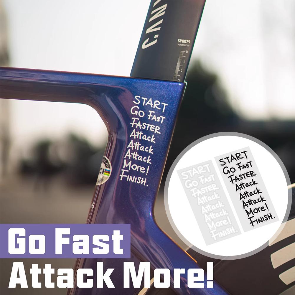 Cycling Quote - Fietsmotivatie-citat sticker Go Fast Attack Meer