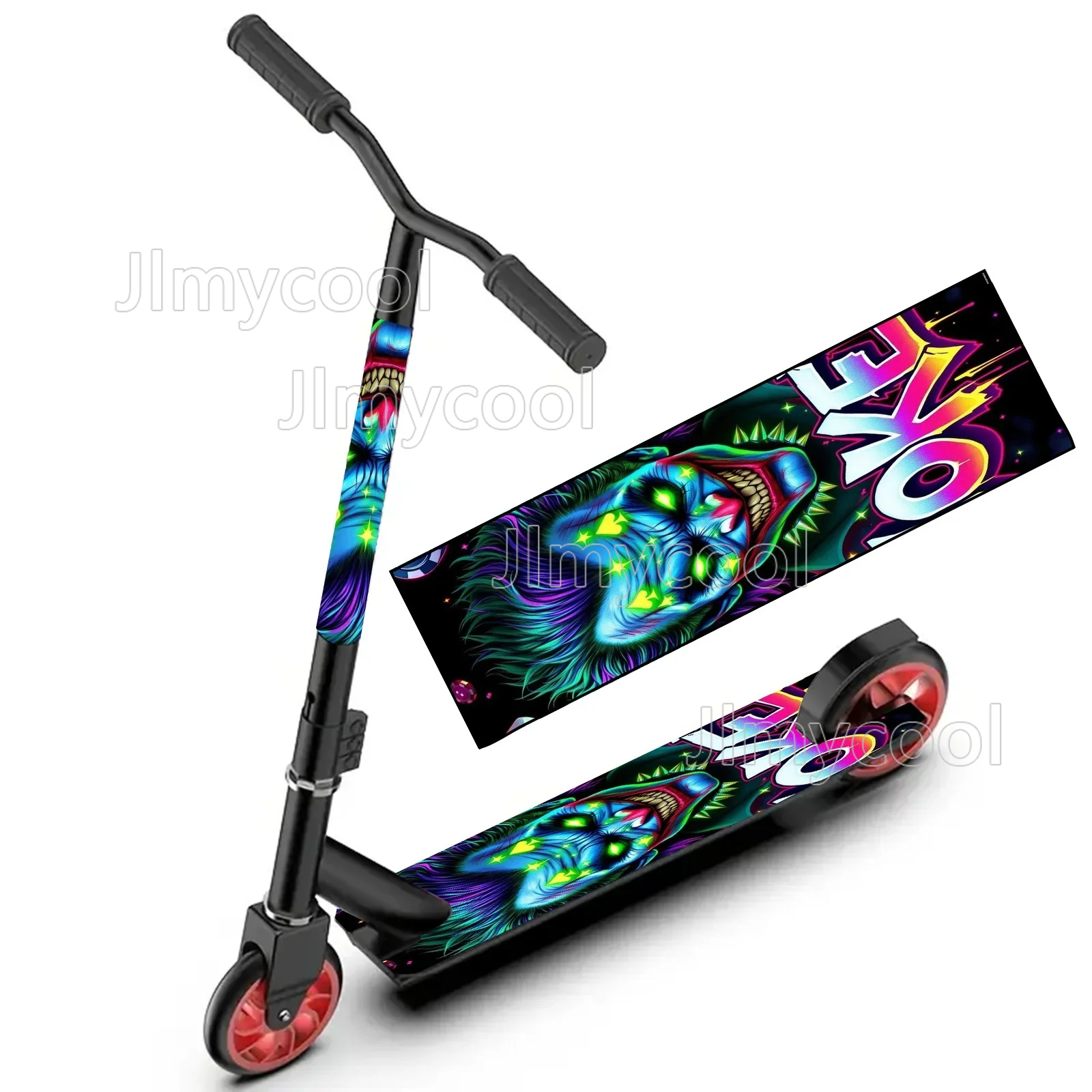 Commuter Biking - Anime kleurrijke skateboardsticker - coole doe-het-zelf-sticker