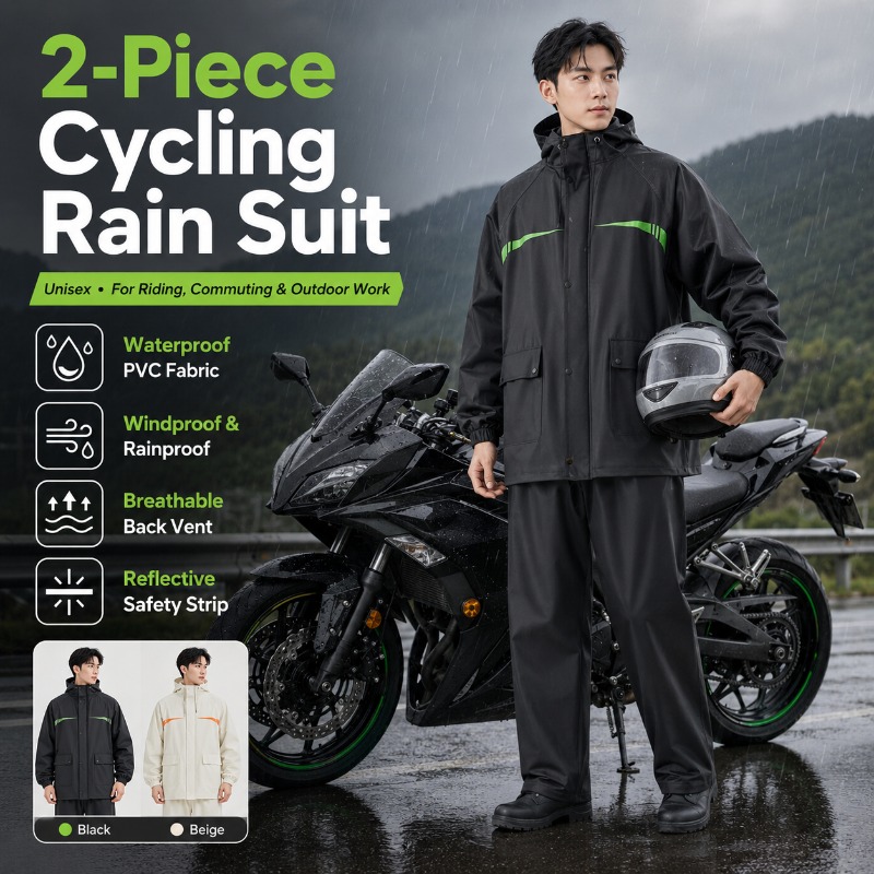 Unisex 2-delige waterdichte fi - Cycling Commuter Rain Jacket recensie en prijs